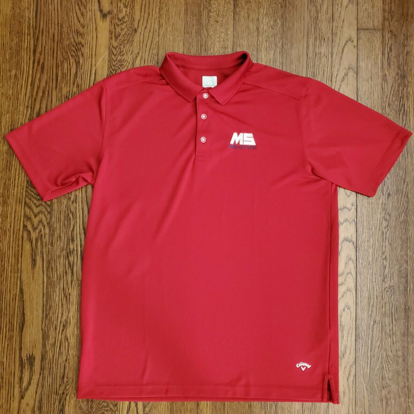 Callaway Opti Dri Golf Polo Mens L Athletic Shirt Outdoor Sport Red Mid ...