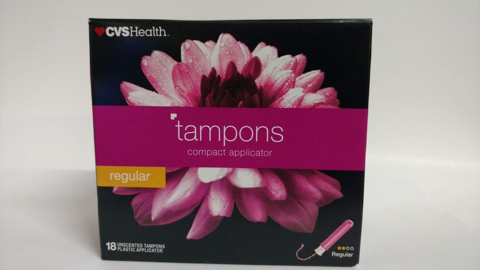 Health Care,CVS Health Tampons Compact Applicator, Regular, 18